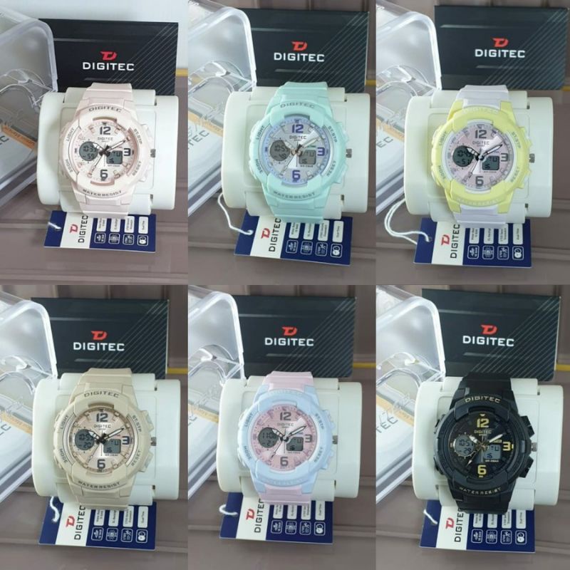 jam tangan digitec cewek dual time