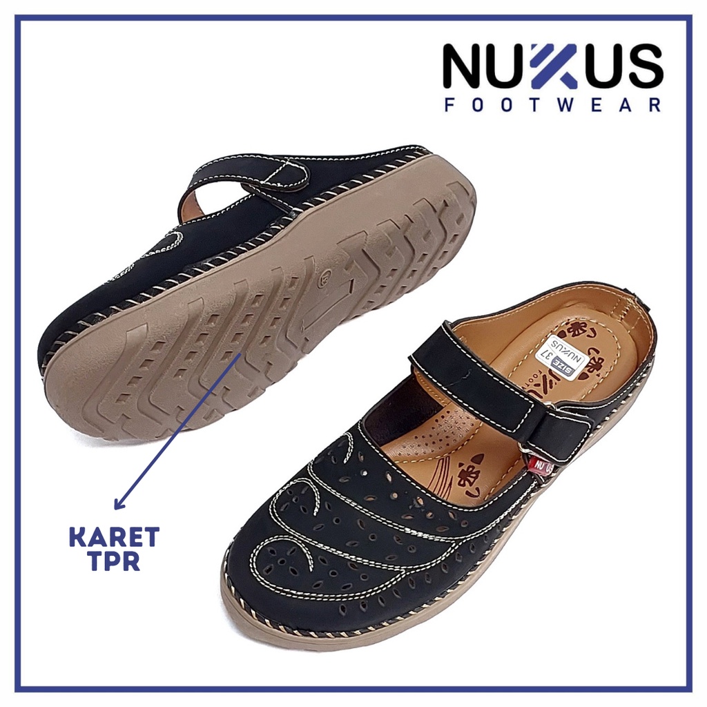 Nukus Sepatu Sandal Selop Wanita Hitam - SWM 01