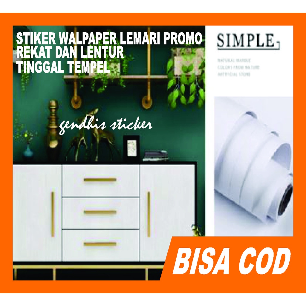 (Promo agustus) Stiker Lemari Putih Doff / stiker meja belajar dan furniture