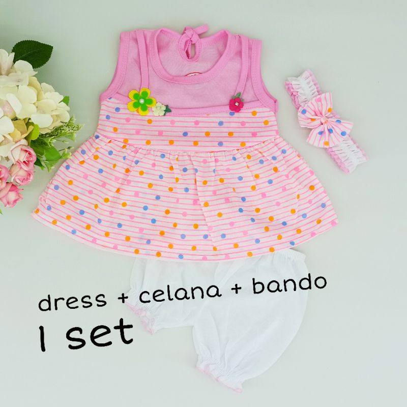 Dress Anak Usia 0-6bulan / Dress Bayi Perempuan Planet Kids ( Planet Kid )
