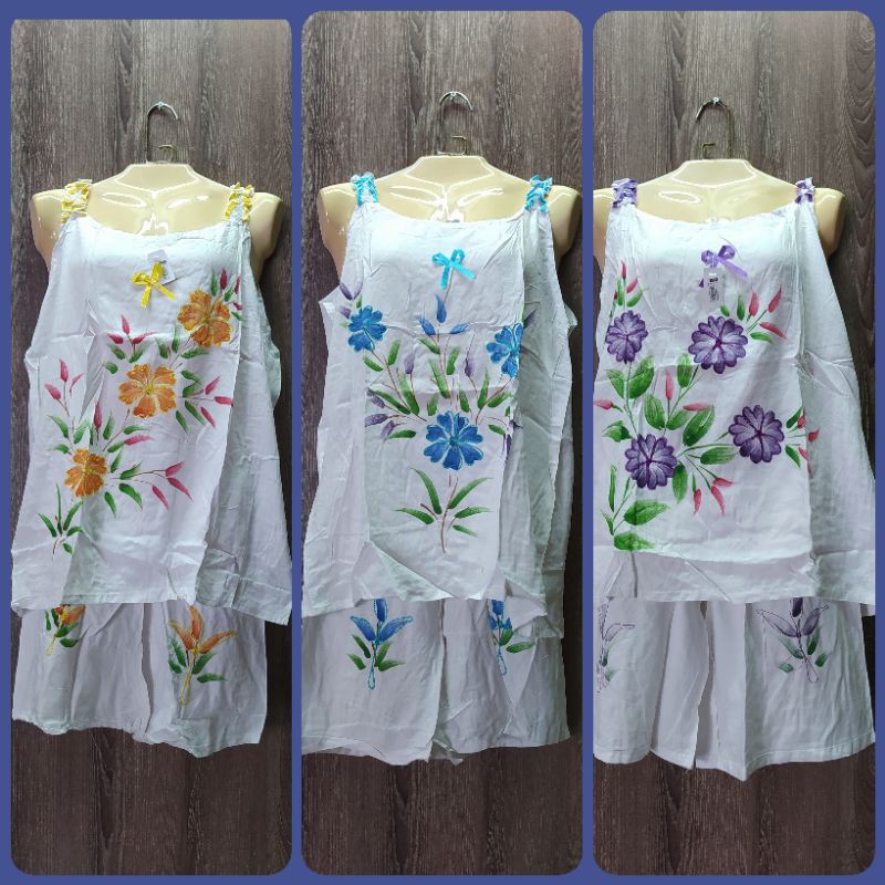 Set Bali Rayon | Set Bordir Putih