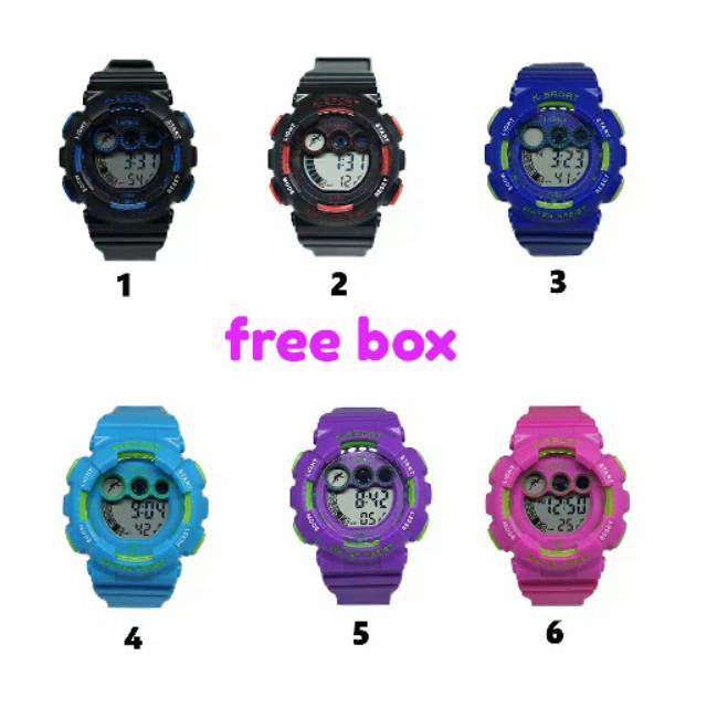 Free Box Jam Tangan Sport Anak Dijital Anak_Tahan Air Lasika F_99 ORIJINAL