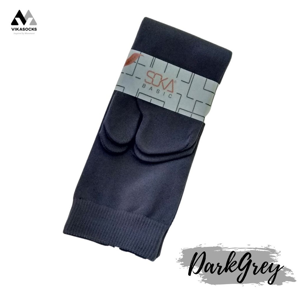 Kaos Kaki Soka Jempol Basic Wanita Hijab Muslimah Size M Pendek Warna Polos-M-DarkGrey|AbuTua