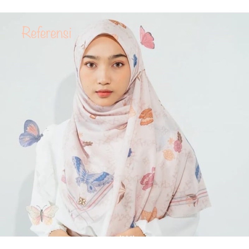 Em3 Scarf HIJAB VOAL MOTIF LASERCUT Butterfly