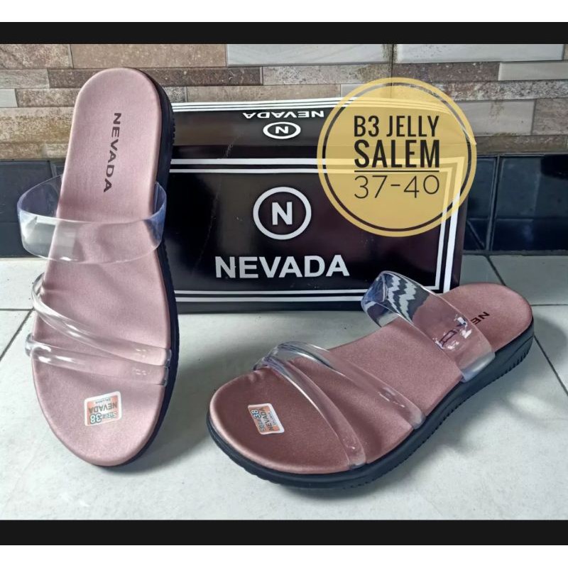 SENDAL slop Jelly nevada transparan kekinian wanita