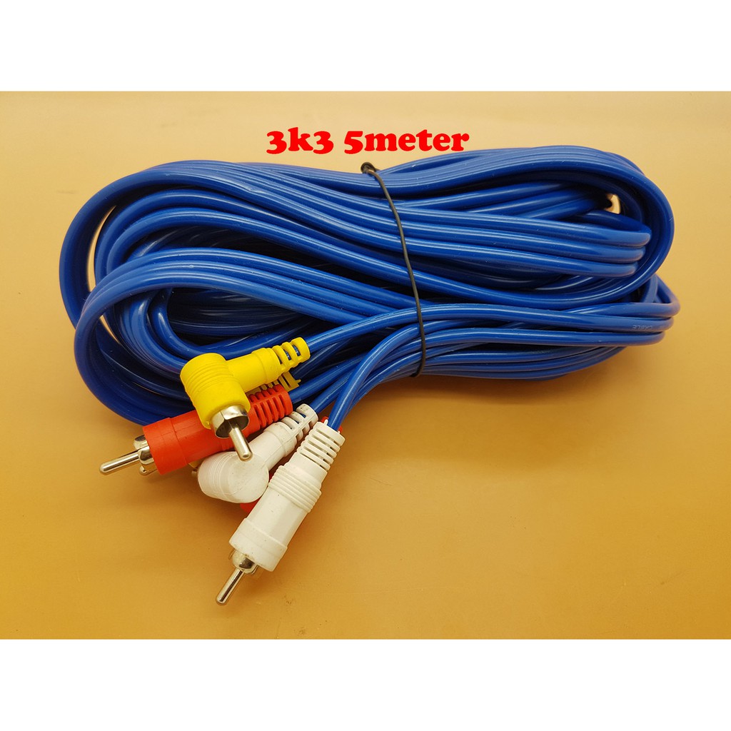 SIVICOM 5m Kabel AUDIO VIDEO RCA 3 K 3 Male ( Cable RCA )