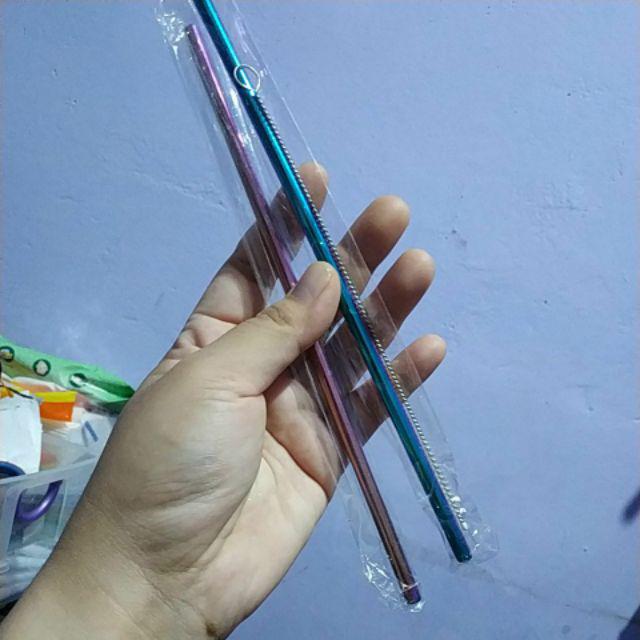 Sedotan Stainless Steel Premium Reusable Lurus Dan Melengkung