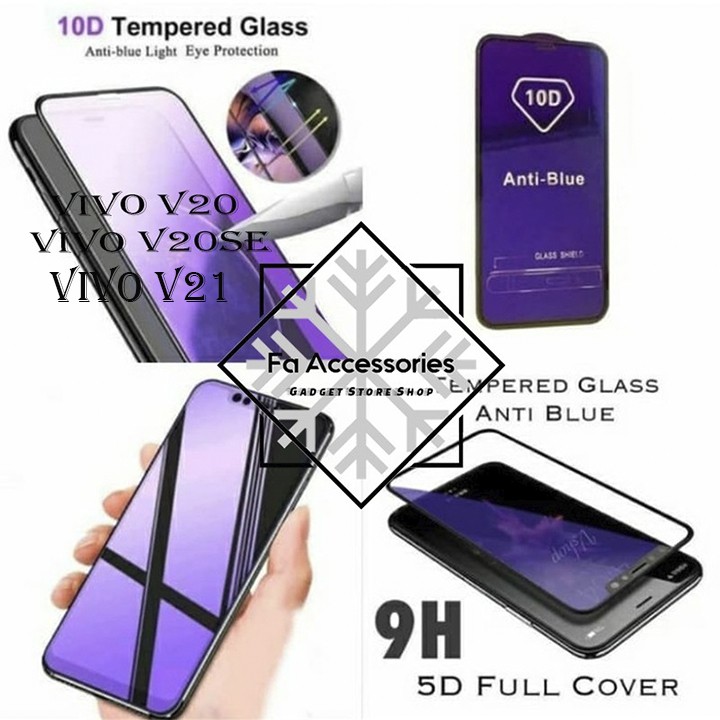 FA Tempered Glass Bluray Anti Blue Light vivo Y01 Y02 Y02T Y21 Y21A Y21S Y21T Y22 Y33 Y33S Y33T Y75 S T v20 V21 v20se v23 v23e 5G A e se 10D 99D 4G 5G Screen