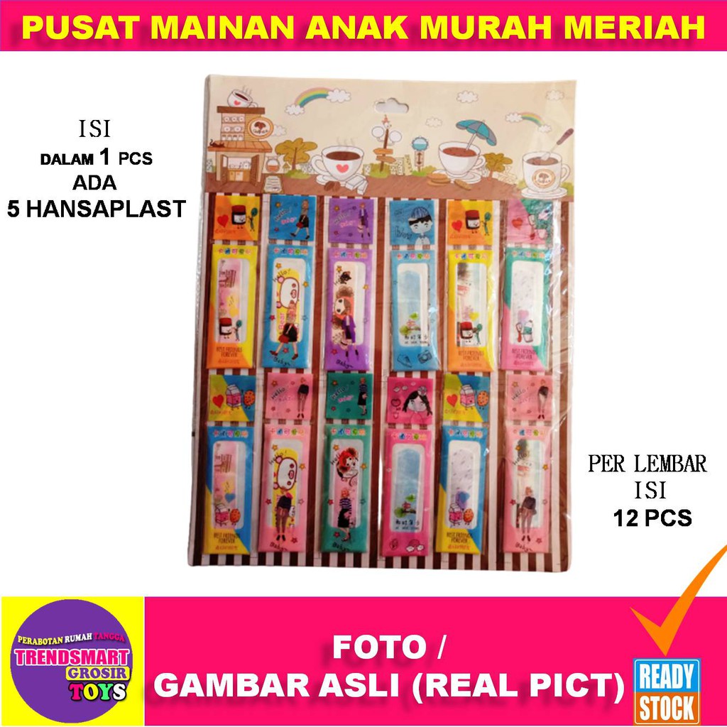 HANSAPLAST ANAK KARAKTER LUCU / PLESTER LUKA ANAK / HANSAPLAST KARAKTER KARTUN MOTIF / PLESTER KOREA