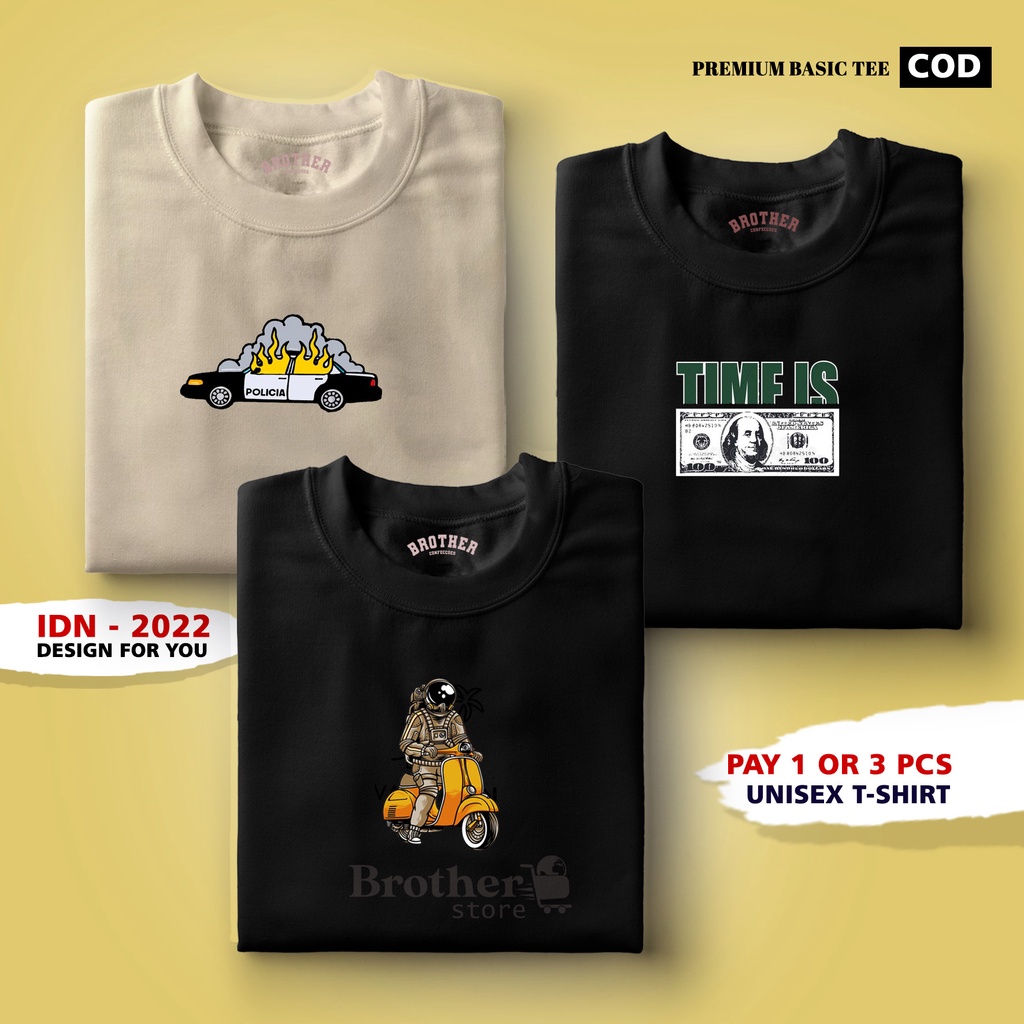 BUY 1 OR 3 PCS ( PROMO COD ) BROTHER STORE / Kaos Distro100% Catoon Combed 30s / ArticelTVP