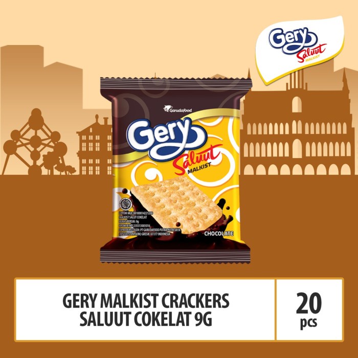 

Wafer-Biskuit- Gery Malkist Cracker Salut Coklat -9G By Garudafood (Mals4) / Pack -Biskuit-Wafer.