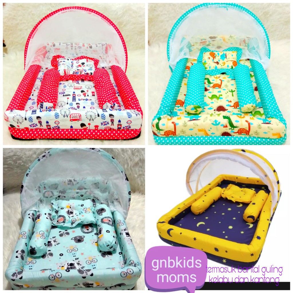 Paket Kasur Bayi kolam Kelambu Set Baru Lahir Murah | Produk Perlengkapn Tempat Tidur Baby KD