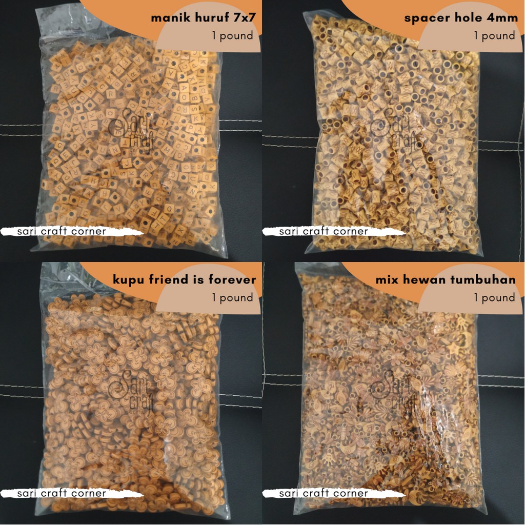 Per Pon - Manik-manik Warna Kayu Pembatas Gelang