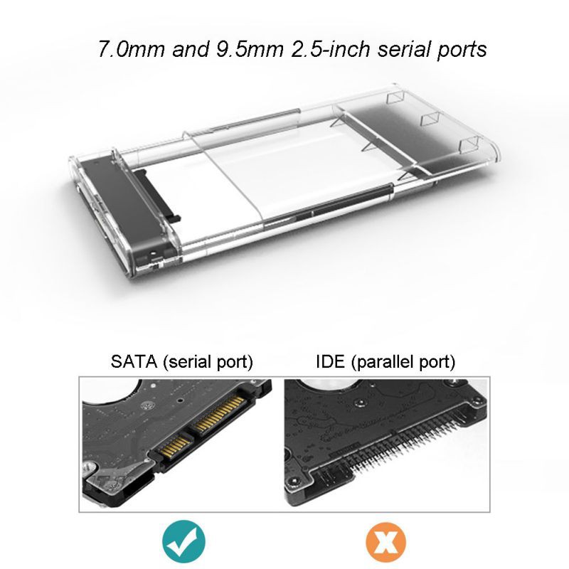 Case Hardisk External HDD/SSD Transparant 2.5 Inch USB 3.0