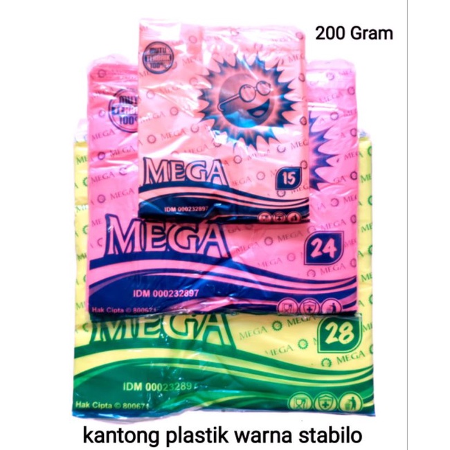 Kantong Kresek Warna/i Stabilo Foodgrade 200gr