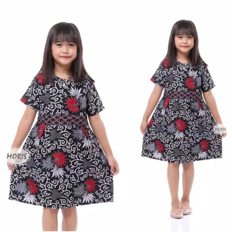 Dress batik Anak usia 2 sampai 10 Tahun - Motif batik bervariasi - batik Anak Harga