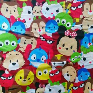 kain sprei  motif  tsumtsum sprei  karakter sprei  kartun  