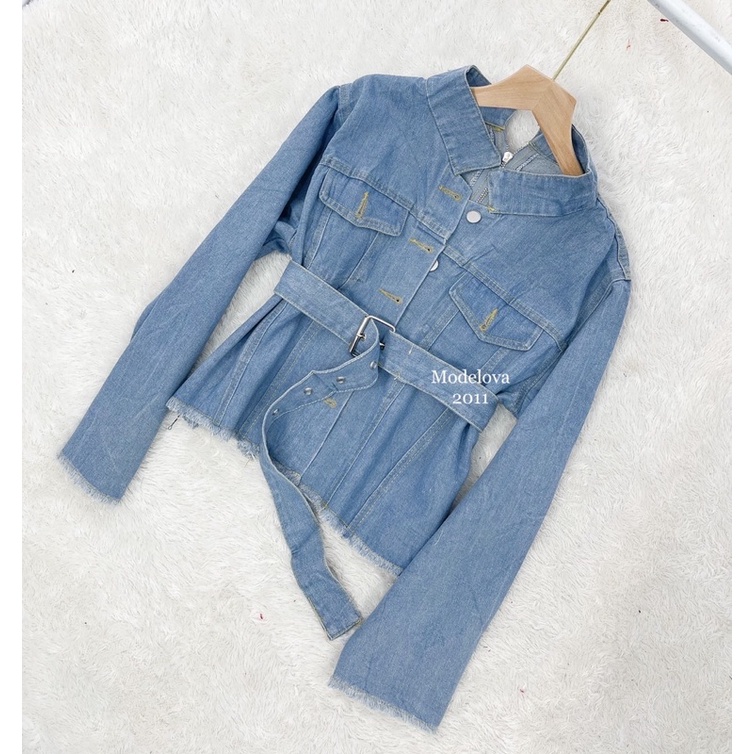 MDLV ~ 2011 SHIRLEY BELTED JEANS JACKET (FREE BELT) / JAKET JEANS CEWEK IMPORT/FASHION IMPORT WANITA