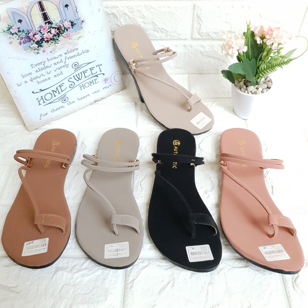  Sandal  Flat Wanita  Tali  Silang Model  Terbaru  UR 22 