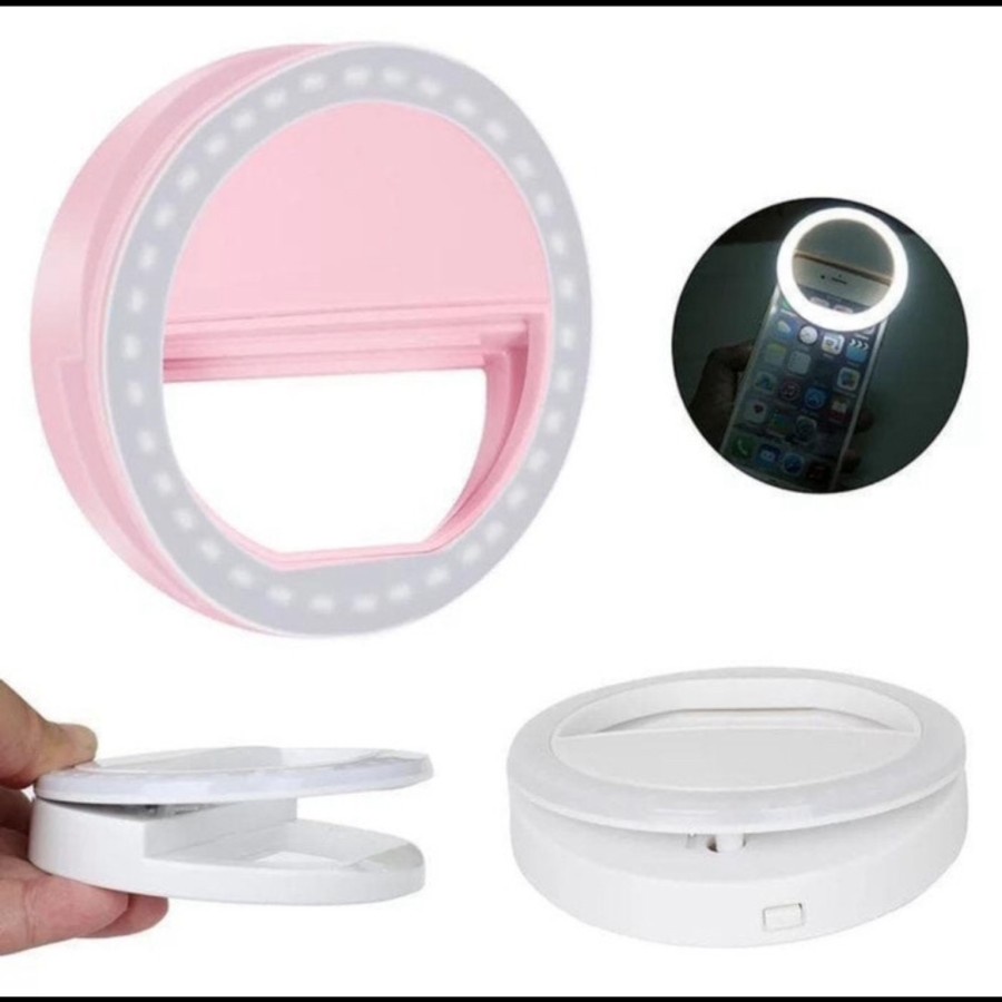 Selfie Ring Light/ Lampu Selfie/ Ring Selfie 32Led/ Recharge Batery