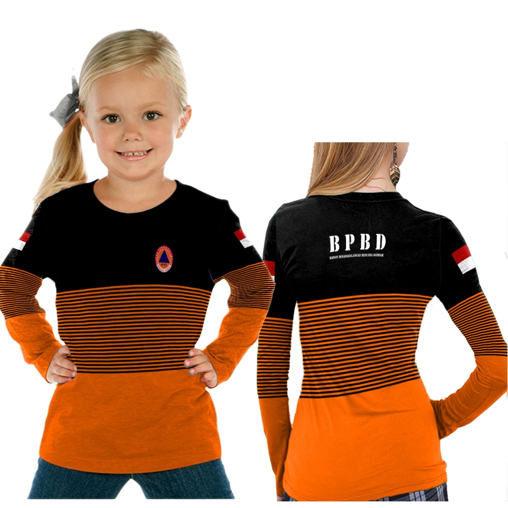 [Riashop] Kaos Lapangan BPBD | Kaos BPBD Anak | Kaos BPBD Lengan Panjang