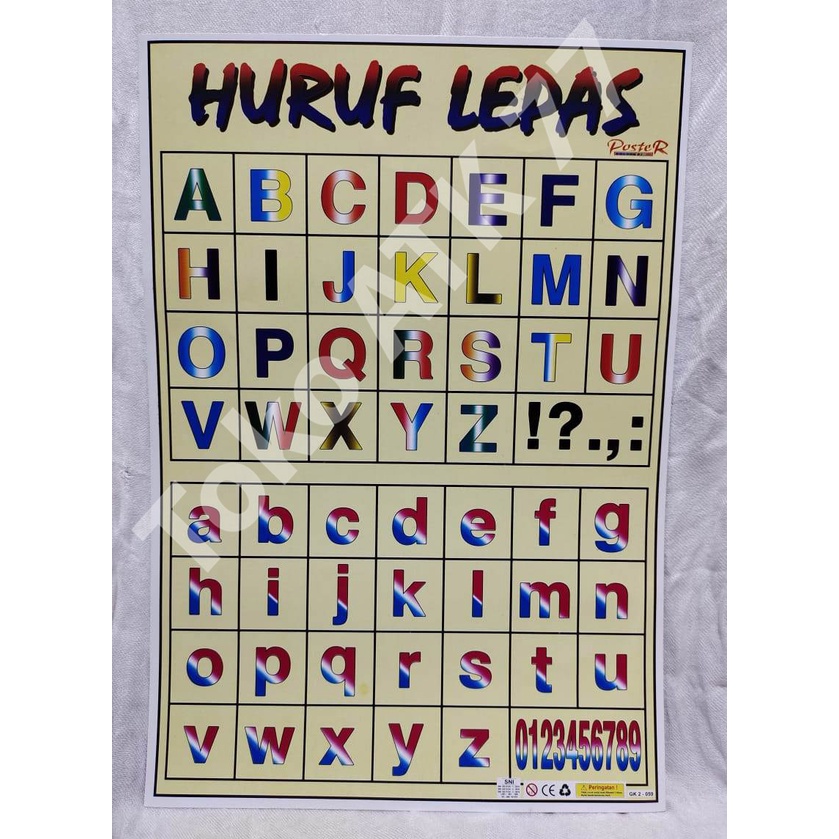 

Poster Huruf Lepas Huruf Besar Huruf Kecil & Poster Lainnya per 5lembar READY STOCK
