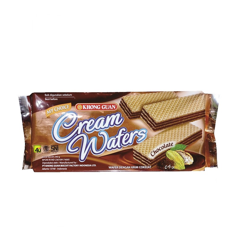 

Khong Guan Cream Wafer Chocolate Wafer Rasa Coklat - 240gr