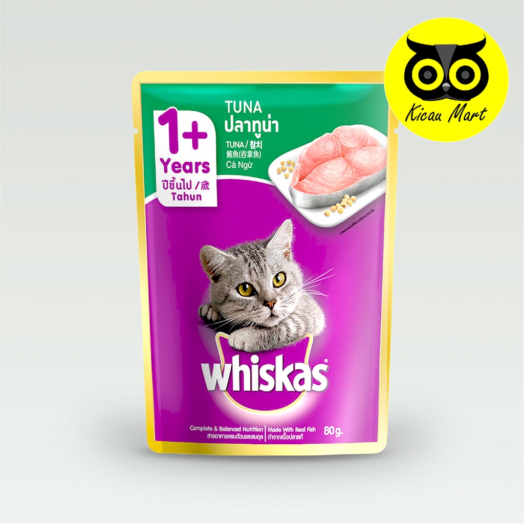 Whiskas Wet Cat Food Makanan Cemilan Snack Kucing Basah Kemasan Saset Pouch 80 Gram Cat Snack Premium Makanan Kucing Anabul Kitten Adult Cat Treats