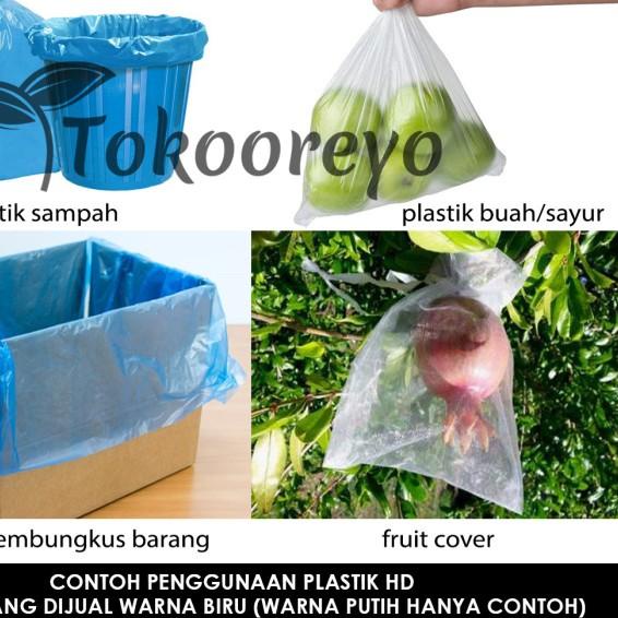 

KANTONG PLASTIK HD BAG BIRU BERAT 1 KG REPACK SAMPAH BUAH FRUIT COVER - 20 x 25 cm