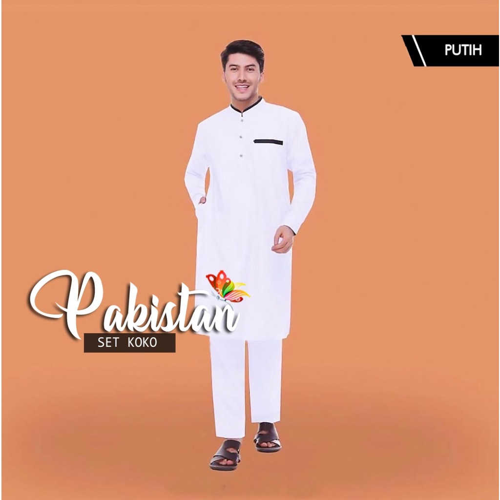 SETELAN GAMIS KOKO PRIA DEWASA LENGAN PANJANG SET PAKISTAN COWOK BAHAN MOSCREPE TEBAL BIG SIZE MODEL