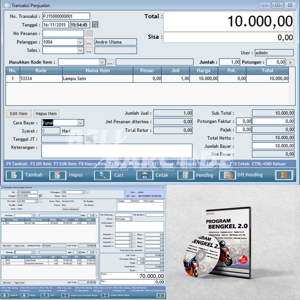 Ipos Bengkel 2.0 Software Kasir Bengkel Motor Mobil &amp; Toko Onderdil Sparepart