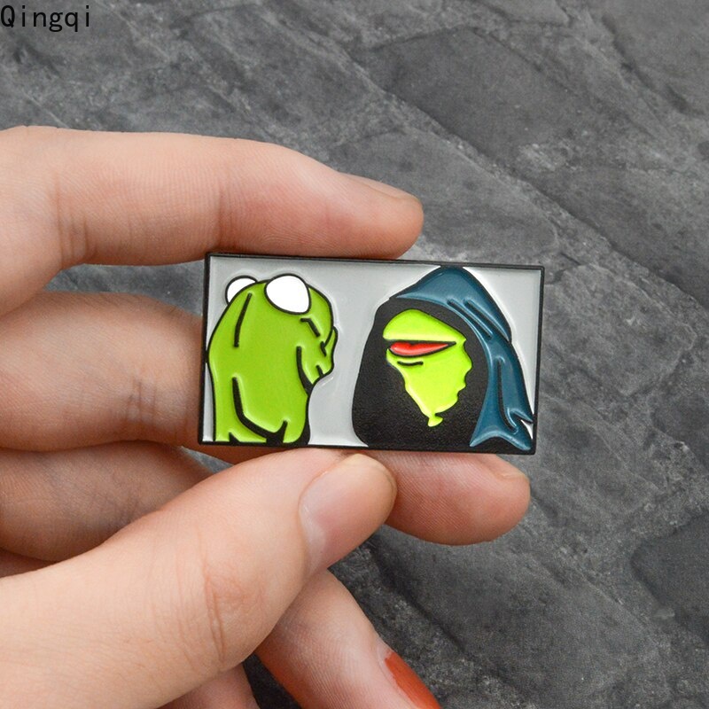 Bros Pin Enamel Desain Katak Pepe Untuk Perhiasan