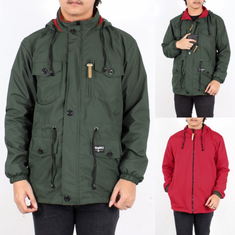 JAKET PRIA PARKA WANGKERS BB 4 SAKU / JAKET BOLAK BALIK TERBARU