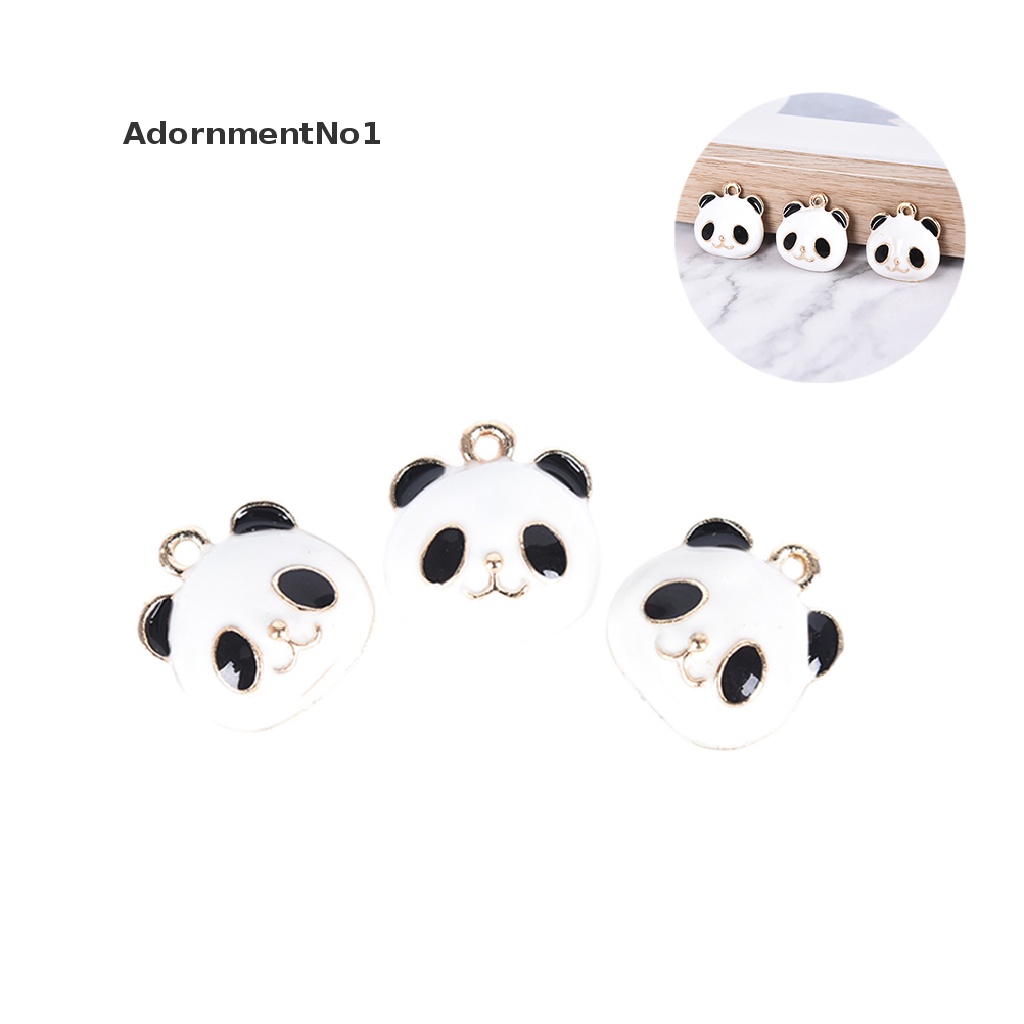 (AdornmentNo1) 10pcs / Set Liontin Enamel Bentuk Panda Bahan Alloy Untuk Kerajinan Tangan DIY Charms