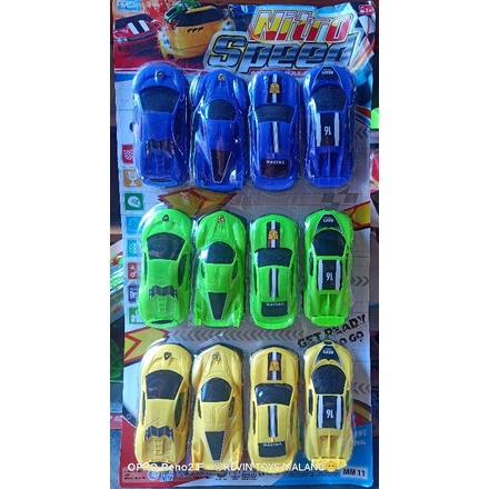 MM 11 MAINAN MOBIL SPORT CAR ISI 12PCS PULL BACK / MAINAN NITRO SPEED MOBIL BALAP SUPER / MAINAN MOBIL SUPER WINNER ISI 12PCS