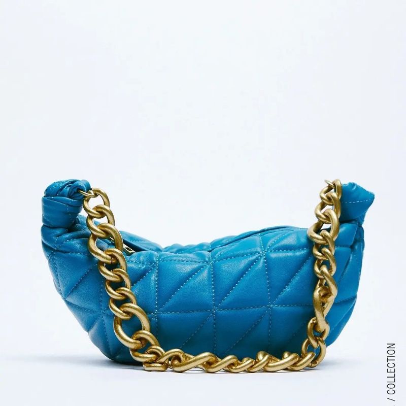 5.5 SALE | ZRA CHAIN HANDLED QUILTED LEATHER BAG