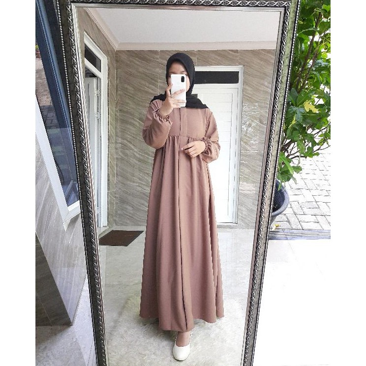 Gamis wollycrepe / ITY crepe / dress basic Polos SERI 1-Basic MILO