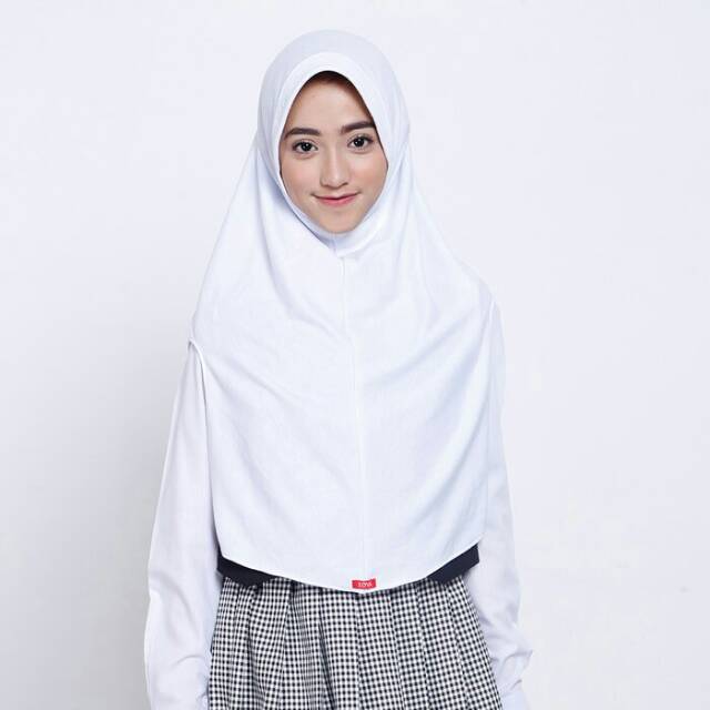 Kerudung Putih Polos | Jilbab Sekolah | Jilbab Instan Branded