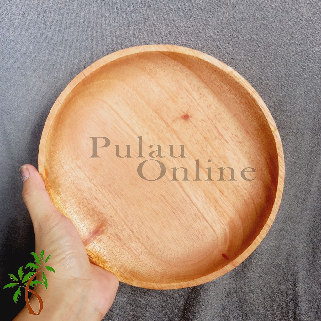 Pulau Online Piring kayu mahoni 20 cm mahogany wood plate