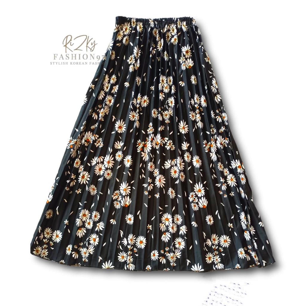 ZIKO STORE - ROK PLISKET DAISY PREMIUM / LILY DAILY PREMIUM /ROK PLISKET PANJANG/ROK PLISKET MOTIF BUNGA