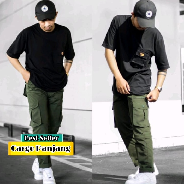 CELANA CARGO PANJANG PRIA ARMY UKURAN 27-38 COWO CARGO RIP PINGGANG CARET SKINNY POLOS COWOK