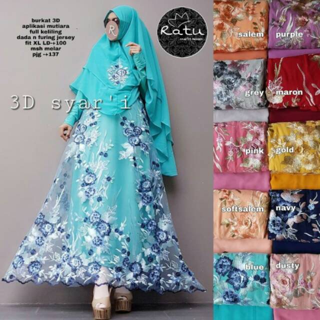 gamis brukat 3d syari by ratu