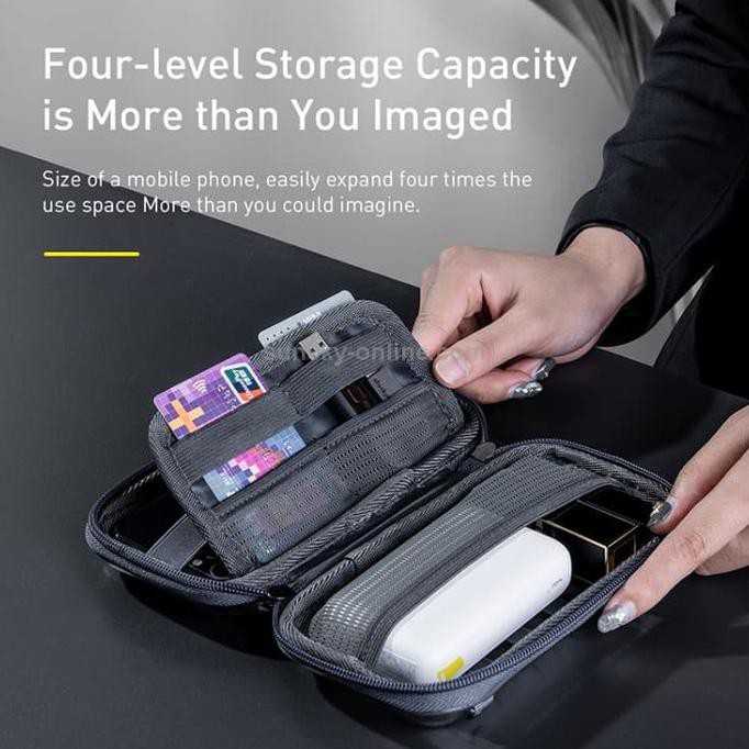 Terlaris# Baseus Hermit Shockproof Storage Bag / Tas Mini Penyimpan Smartphone