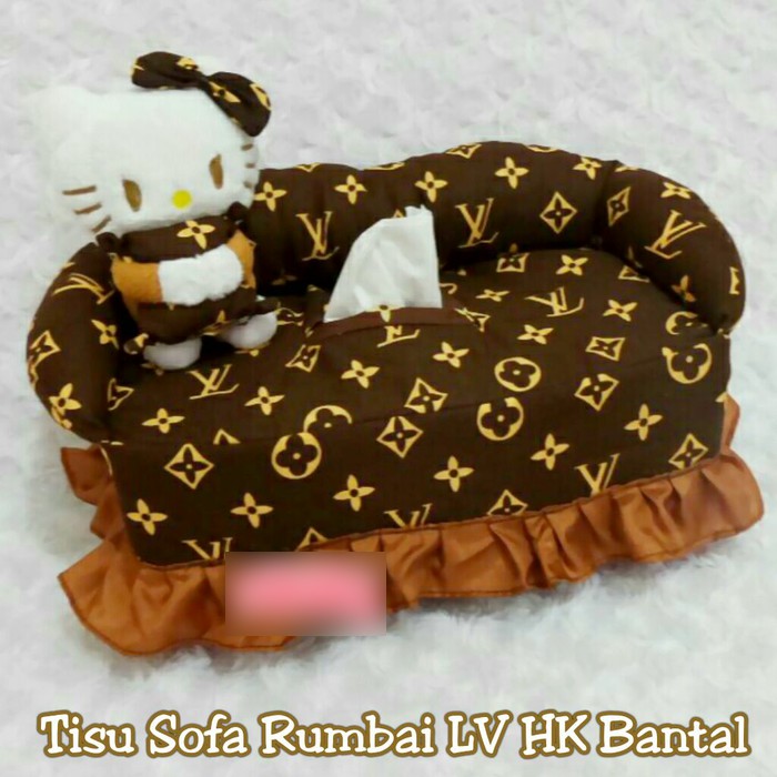 Tempat kotak box tissue tissu tisu mobil HeLLo KittY hello kitty hk LV louis vuitton coklat