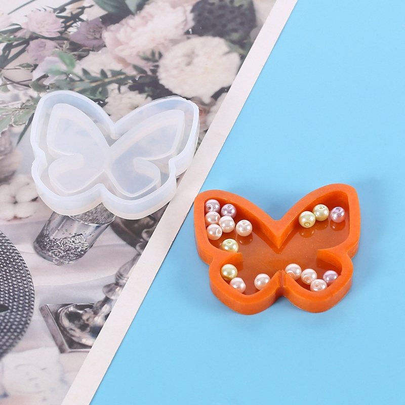 SIY  5 Styles Resin Shaker Molds Set Bee Round Heart Cat's Paw Butterfly Epoxy Quicksand Silicone Keychain Pendant Molds Kit