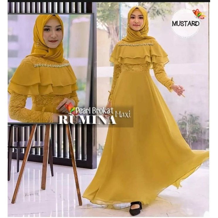 Gamis Ruminah / Ukuran M~L~XL / Gamis Barukat Kondangan / Gamis Persta Terbaru / Long Dress Persta / Baju Wanita Muslim / Baju Kondangan Mewah / Gamis Termurah / Gamis Maxi / Atasan tunik terbaru / gamis Syar'i / Gamis Dres Murah-5