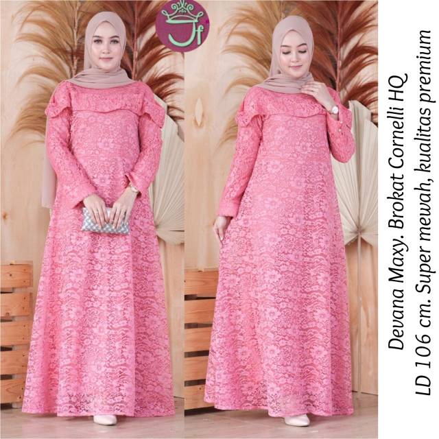 Gamis brukat gliter PREMIUM (LD 106cm) @150K min 2pcs.