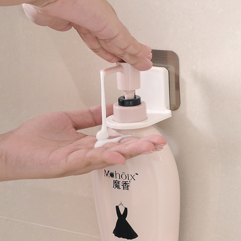 (We) 1pc Rak Holder Botol Shampoo/Sabun Desain Bunga Tanpa Lubang Dengan Perekat Untuk Kamar Mandi