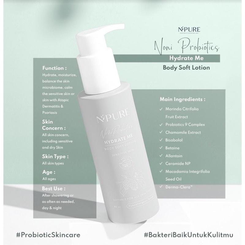 NPURE Noni Probiotics Body Soft Lotion &quot;Hydrate Me&quot;