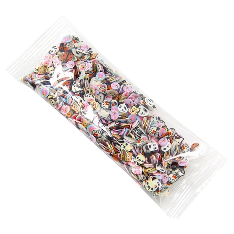 1000pcs / Pak Clay Resin Motif Buah / Daun / Bunga Warna-Warni Untuk Dekorasi Nail Art / Perhiasan Diy